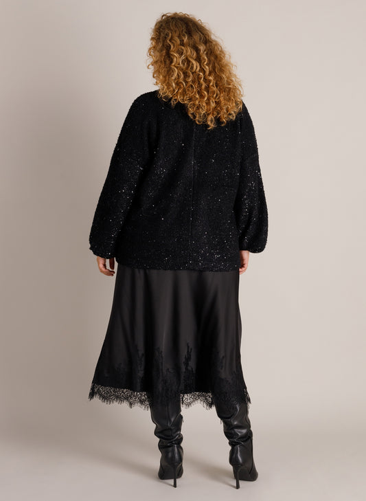 Bouclé-Jacke mit Glitzereffekt