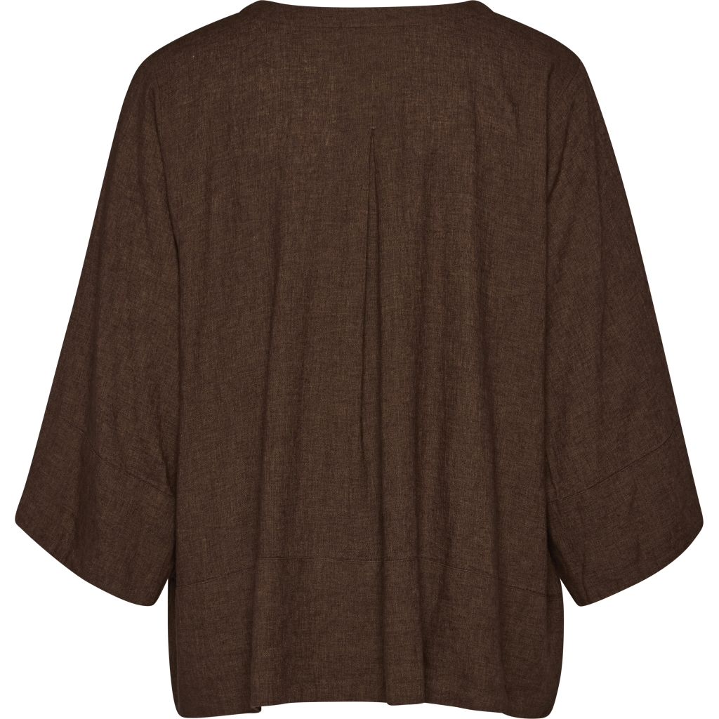 Tunika-Bluse aus Leinen-Mix