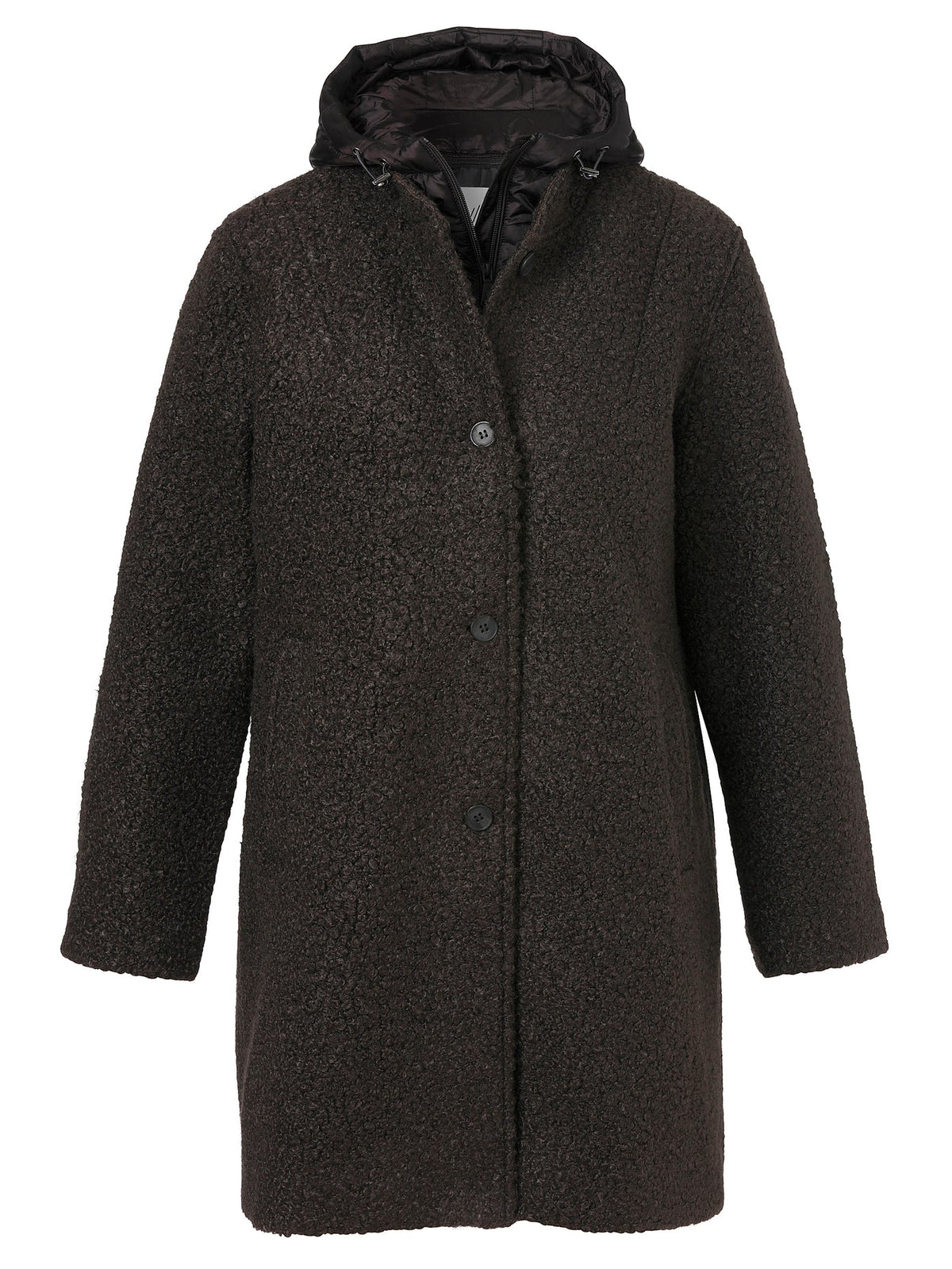 Longjacke mit abnehmbarer Kapuze