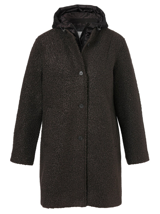 Longjacke mit abnehmbarer Kapuze