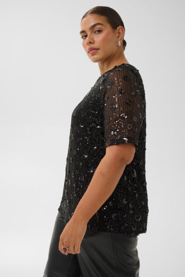 Elegantes Pailletten-Shirt