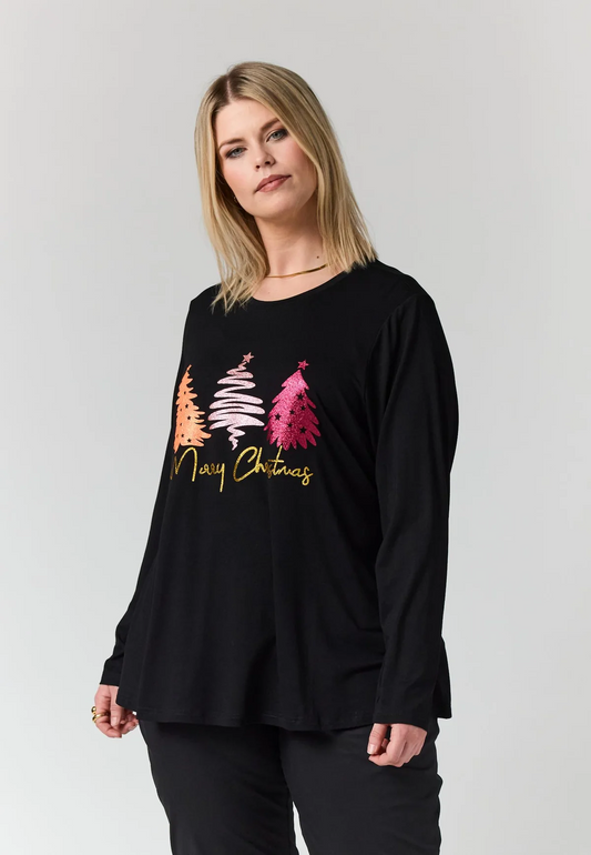 Shirt mit weihnachtlichem Druck