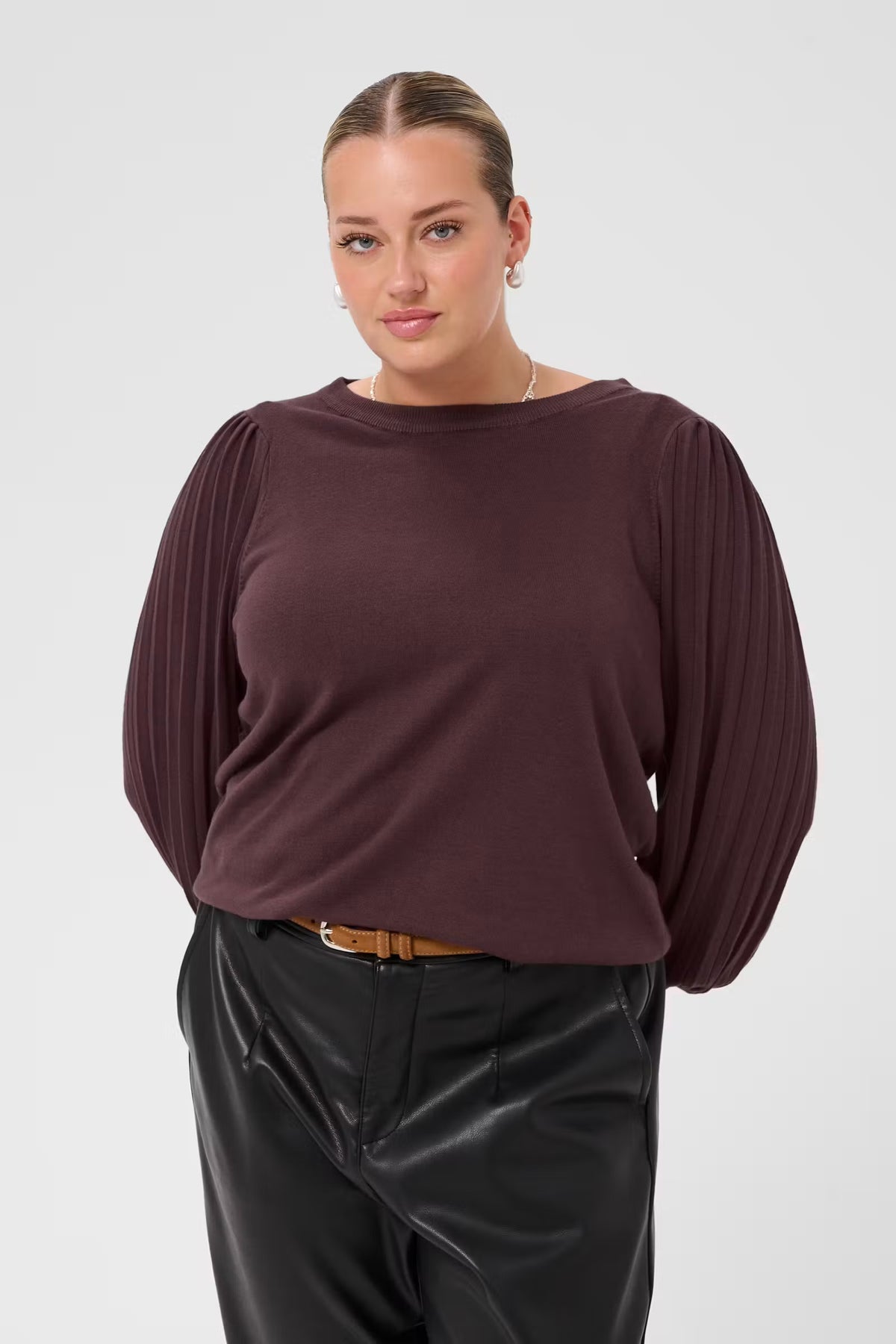 Pulli mit plissiertem Ärmel