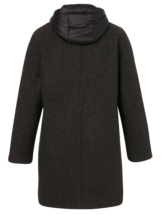 Longjacke mit abnehmbarer Kapuze