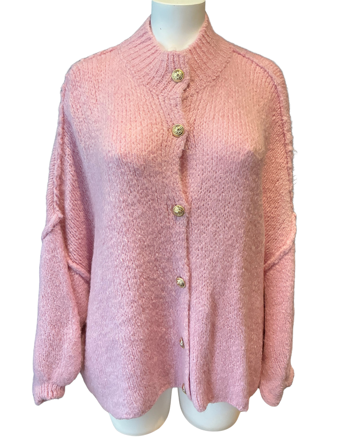 Trendige Strickjacke mit Goldknöpfen
