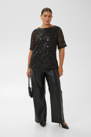 Elegantes Pailletten-Shirt