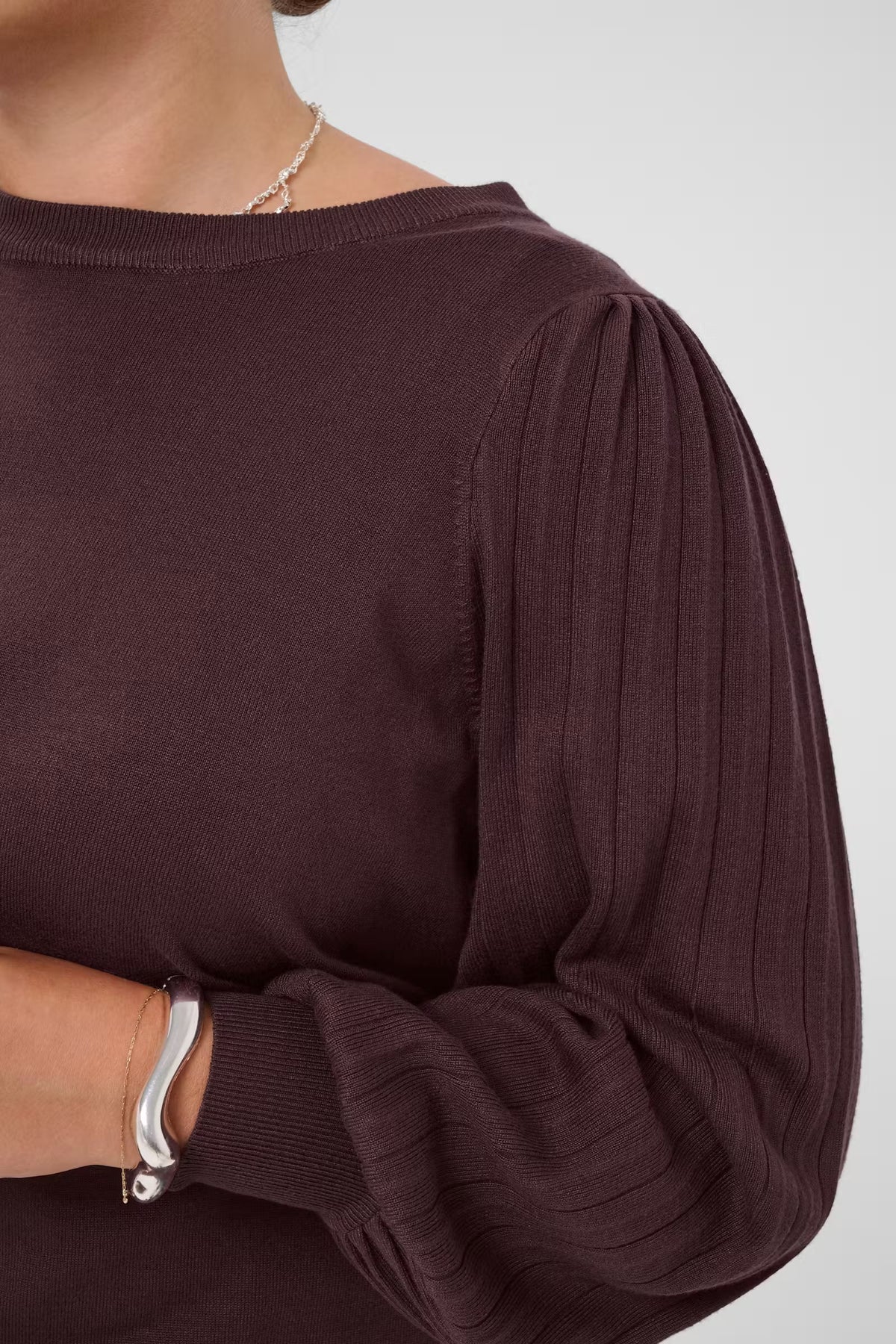 Pulli mit plissiertem Ärmel