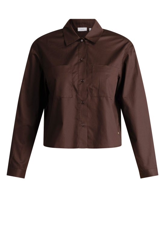 Hemdbluse in trendigem dunkelbraun