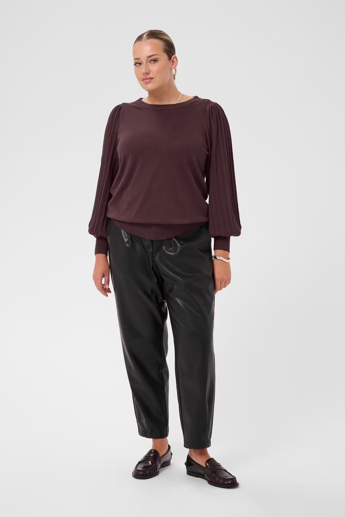 Pulli mit plissiertem Ärmel