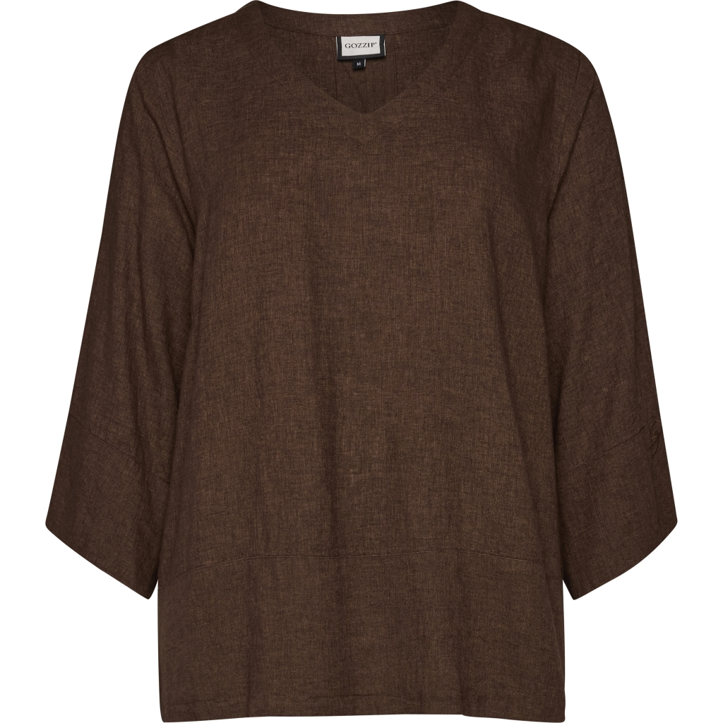 Tunika-Bluse aus Leinen-Mix