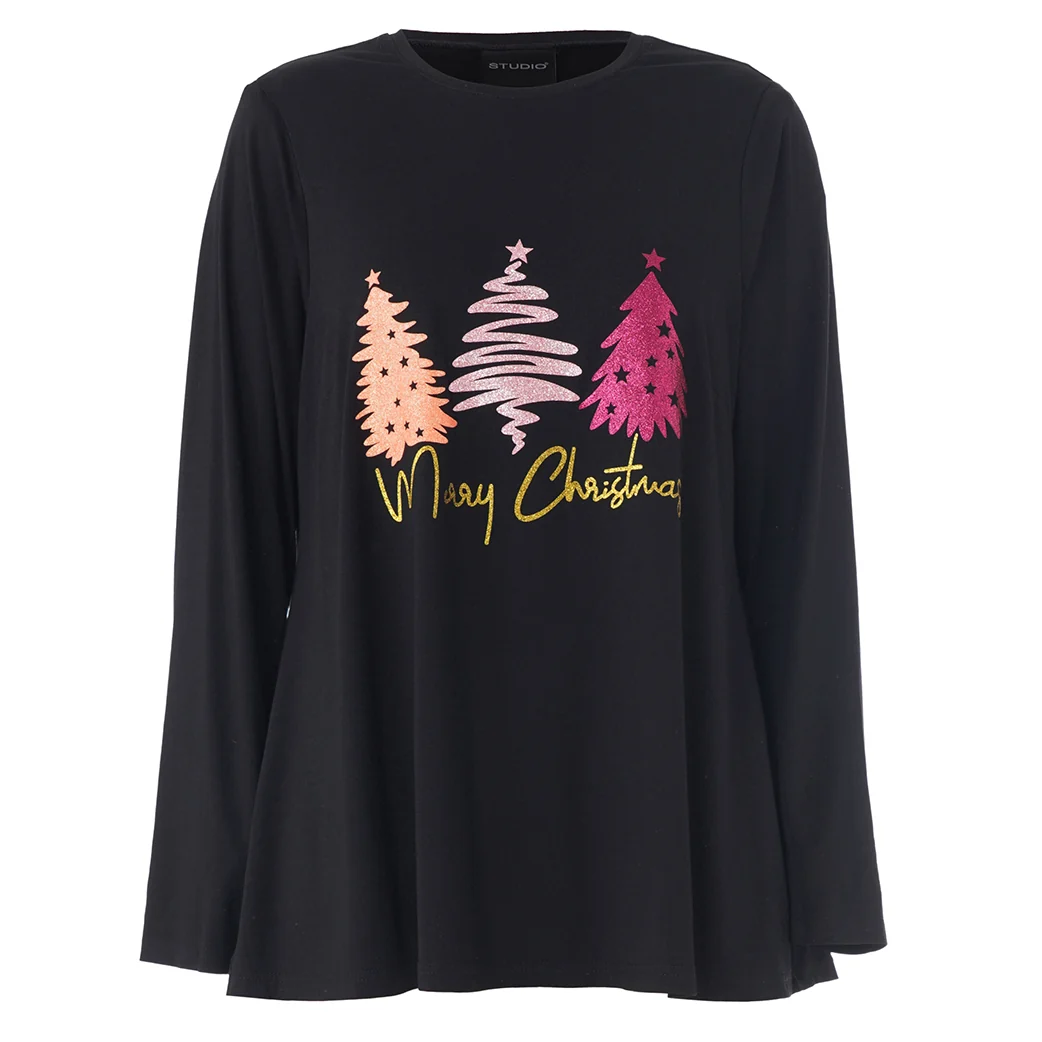 Shirt mit weihnachtlichem Druck