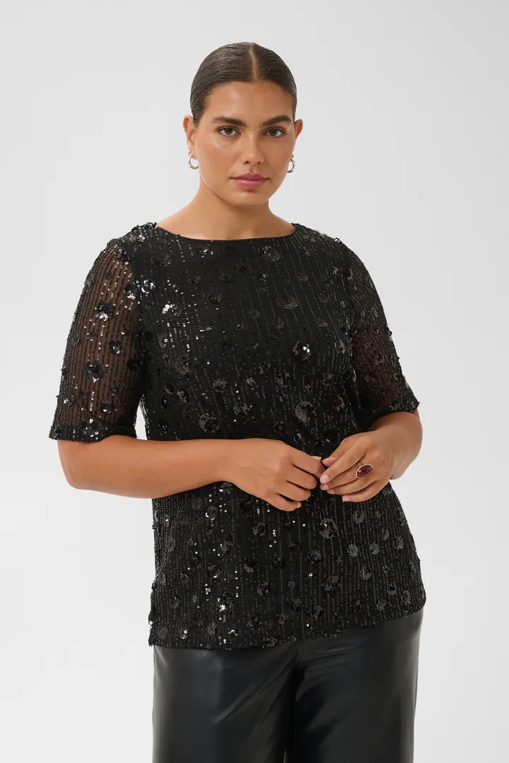 Elegantes Pailletten-Shirt