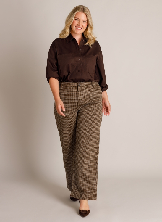 Hemdbluse in trendigem dunkelbraun