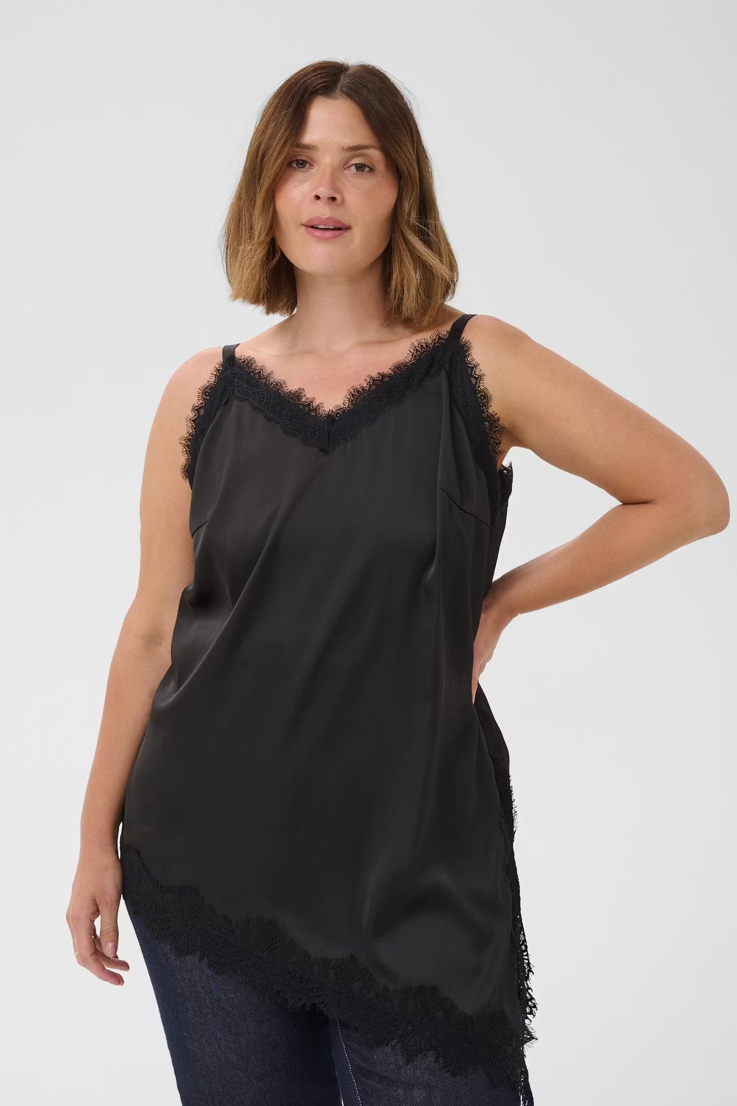 Long-Top mit Spitze asymmetrisch