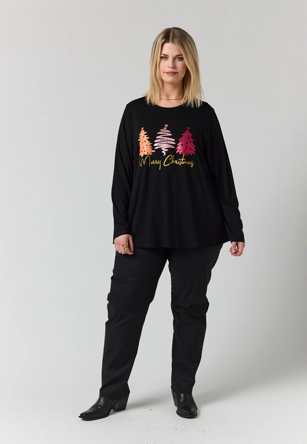 Shirt mit weihnachtlichem Druck