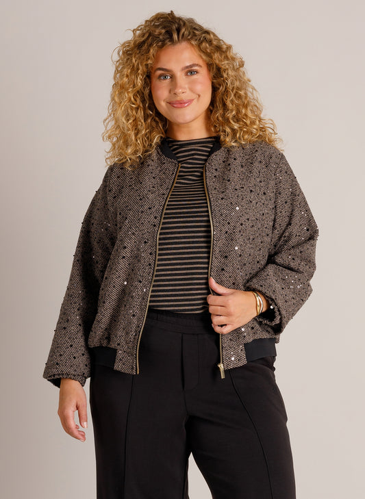 Blouson-Jacke mit Glitzer