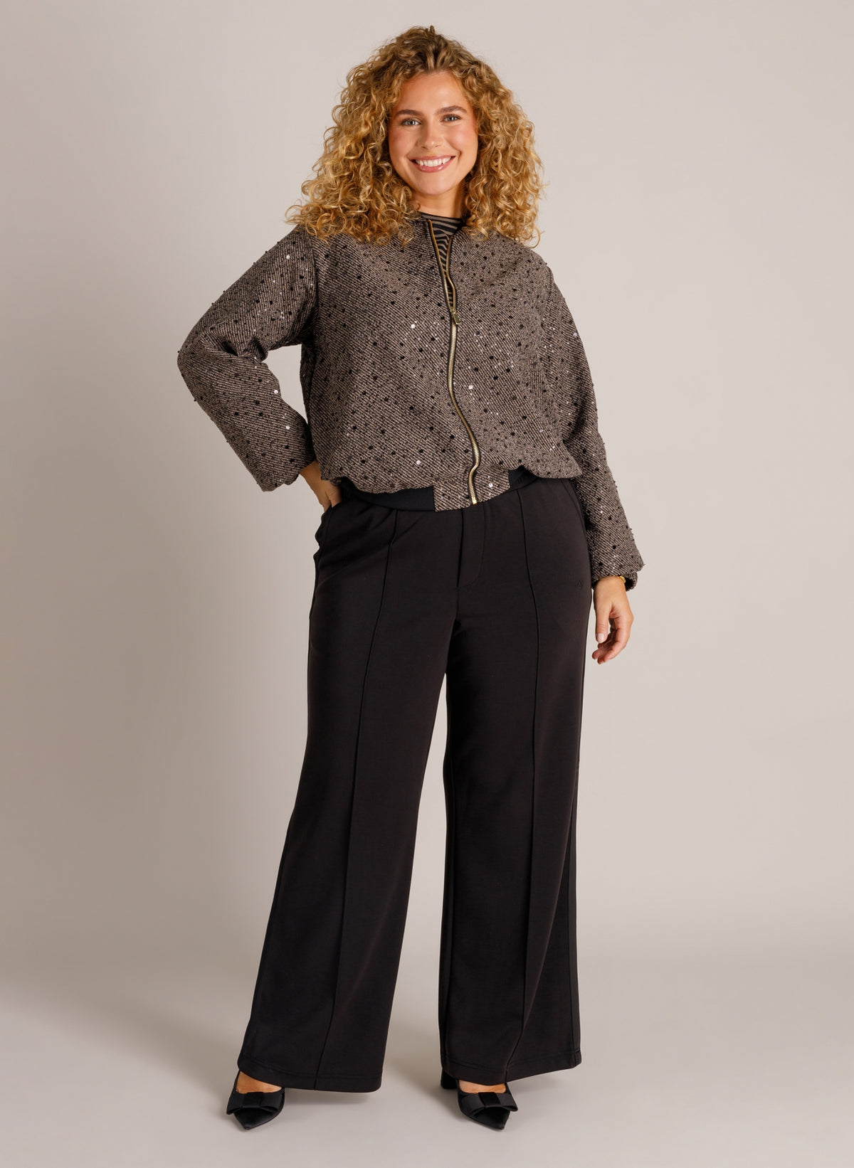 Blouson-Jacke mit Glitzer