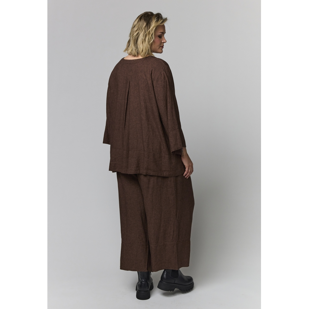 Tunika-Bluse aus Leinen-Mix