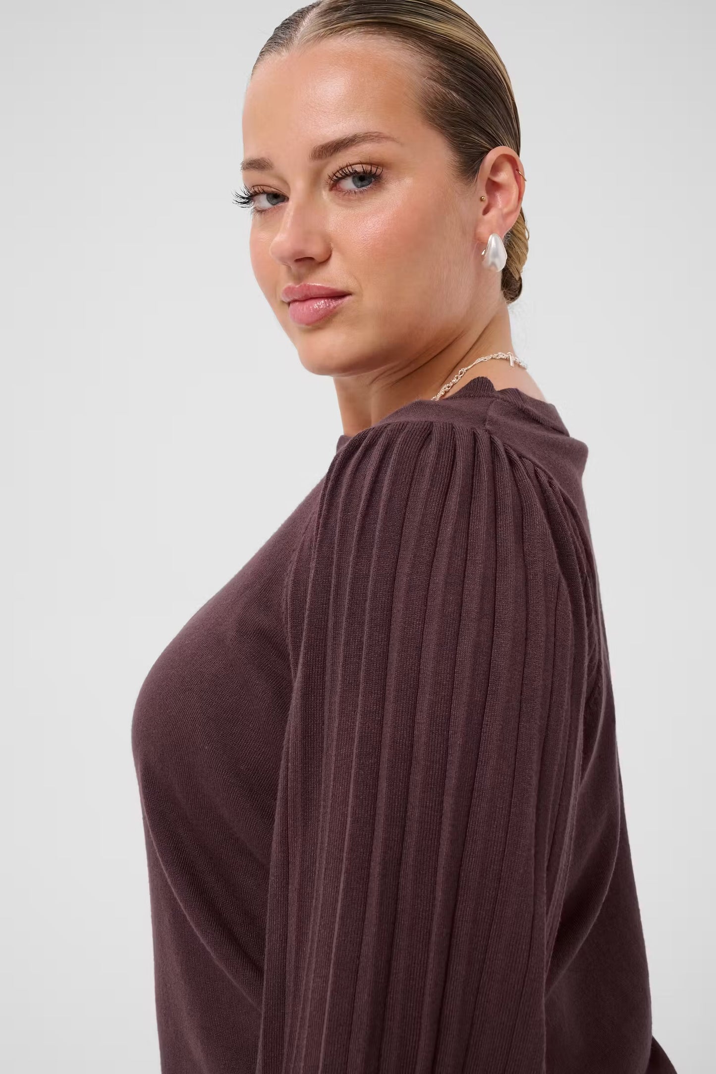 Pulli mit plissiertem Ärmel