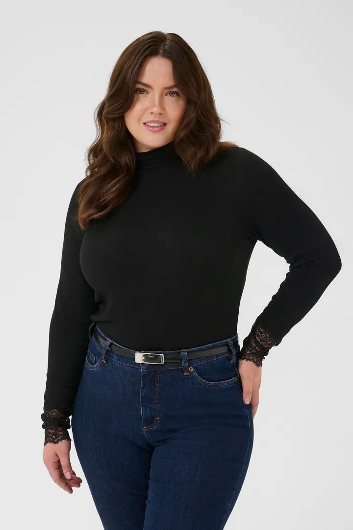 Langarmshirt mit Spitze
