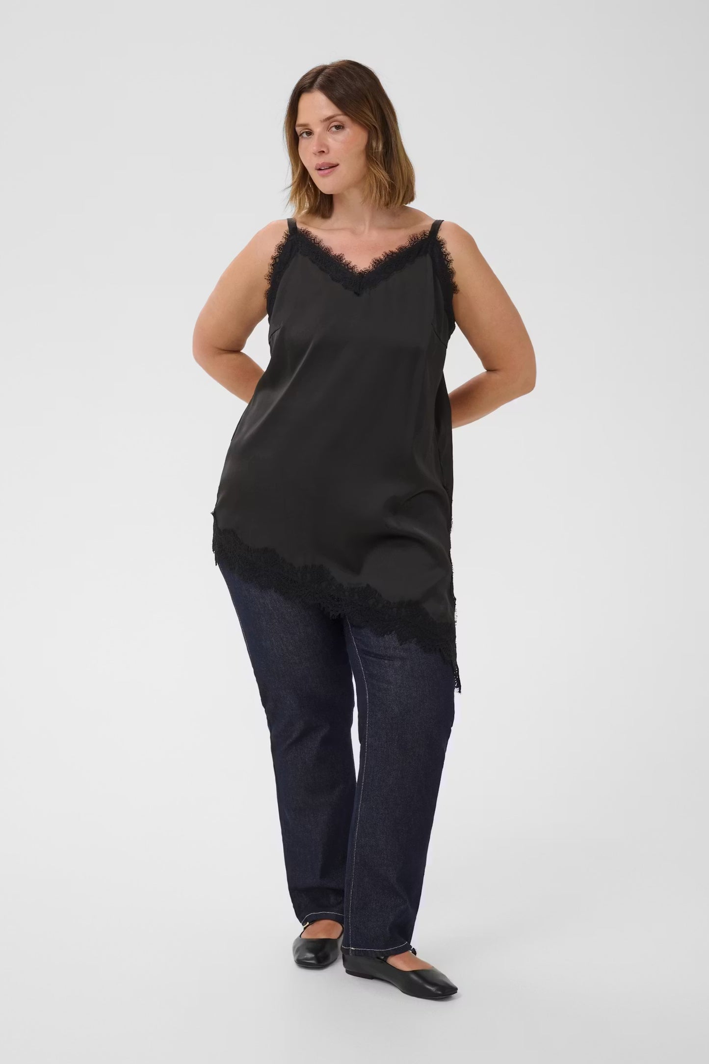Long-Top mit Spitze asymmetrisch