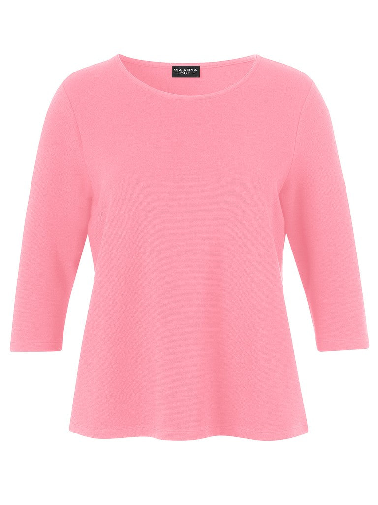 3/4 Arm Shirt mit Rippstruktur