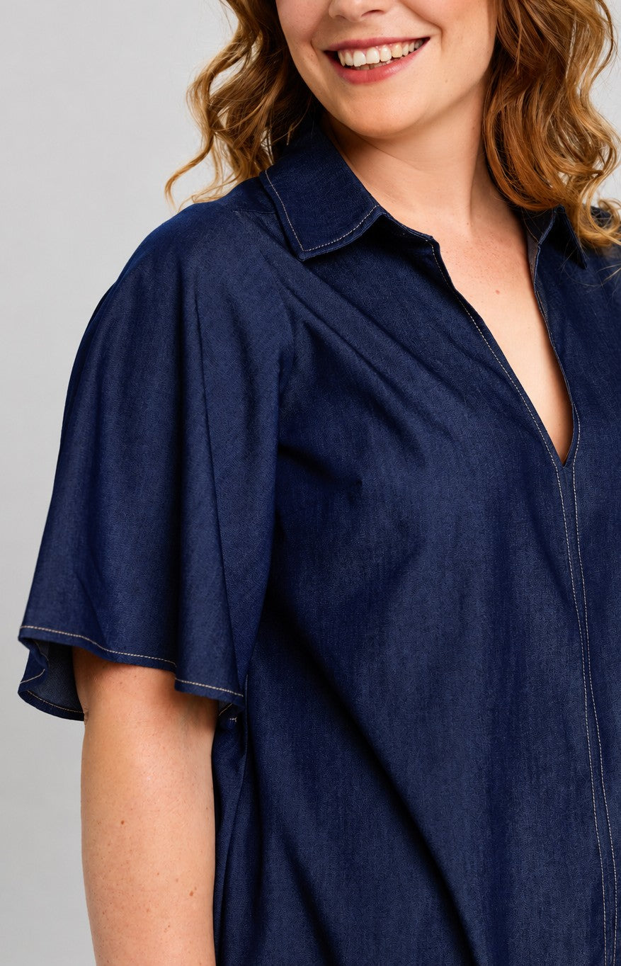 Blusenshirt in Jeansoptik