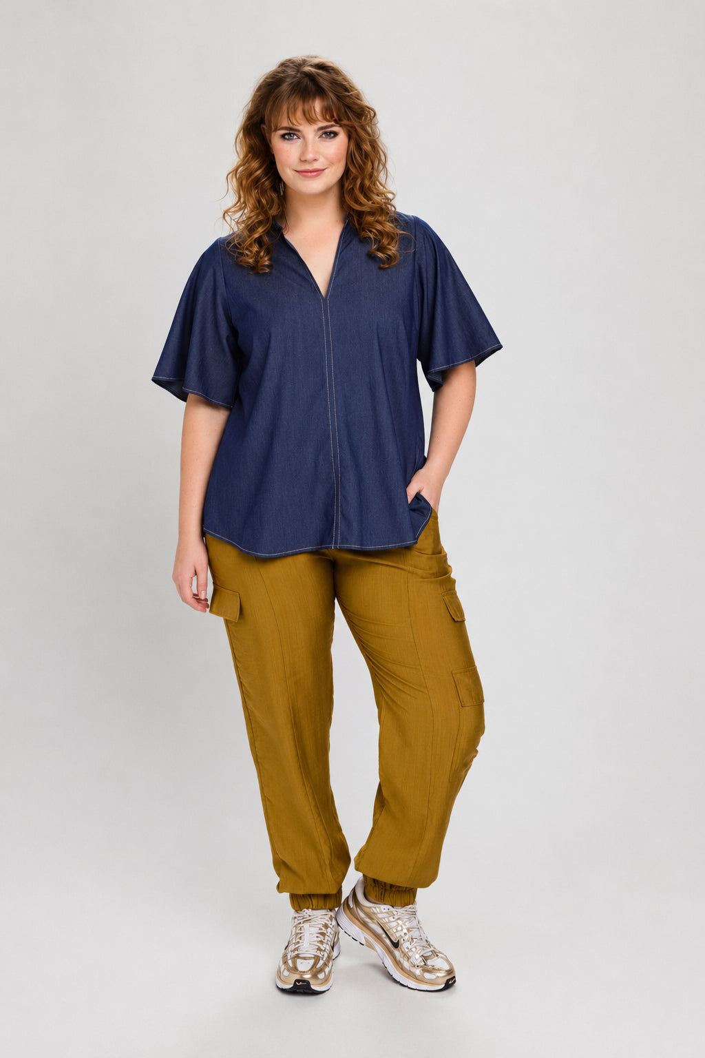 Blusenshirt in Jeansoptik