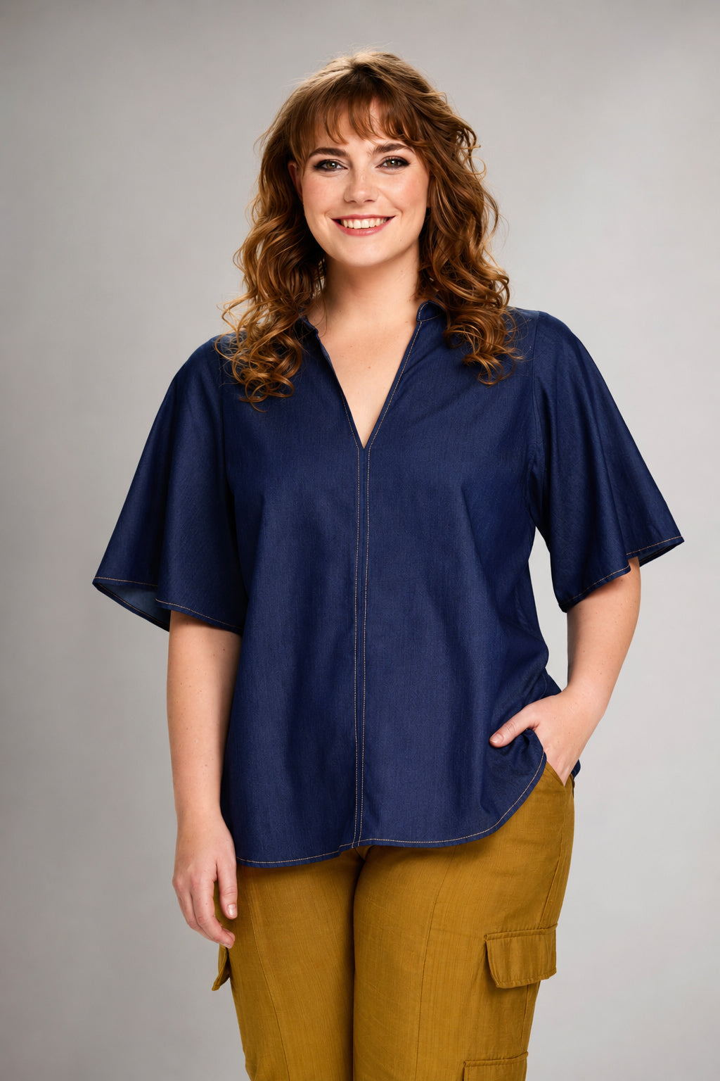 Blusenshirt in Jeansoptik