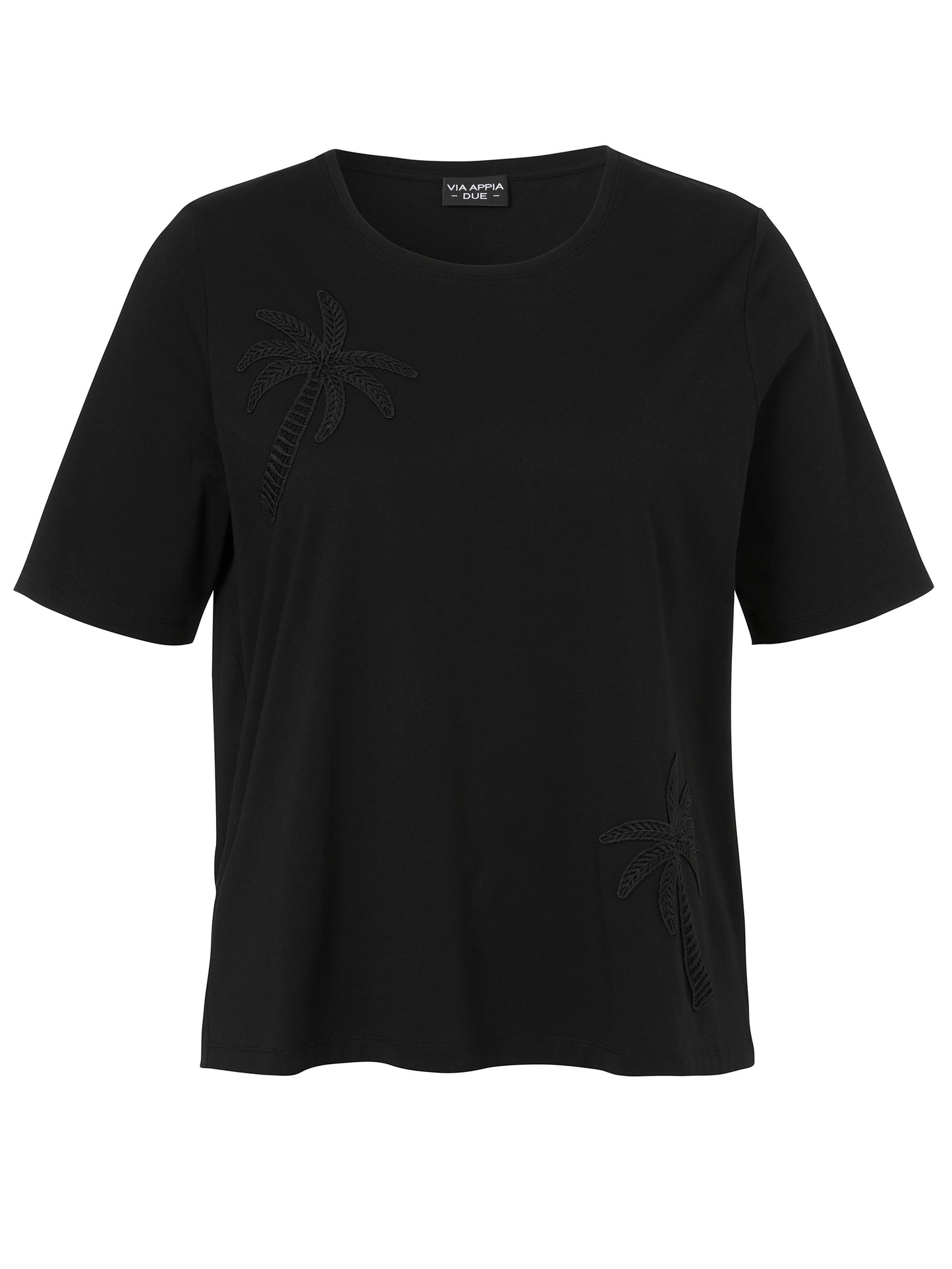 Shirt mit aufgestickten Palmen