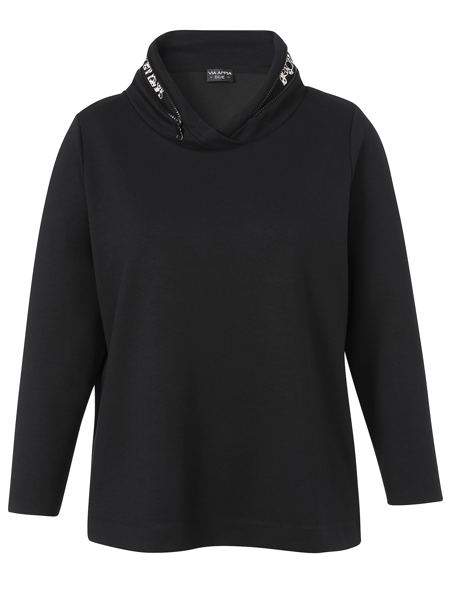 Sweatshirt mit raffiniertem Kragen