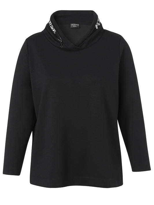 Sweatshirt mit raffiniertem Kragen