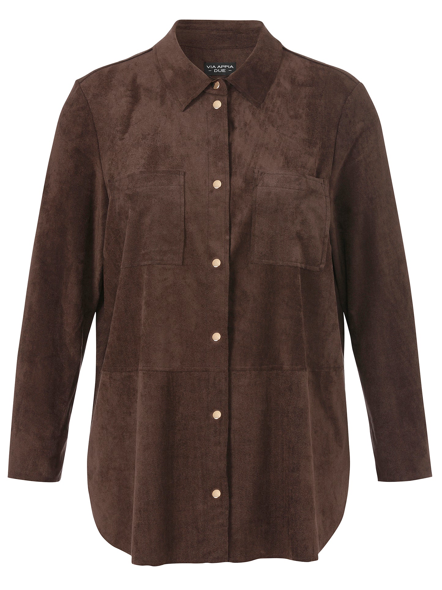Hemd in Velours-Leder-Optik