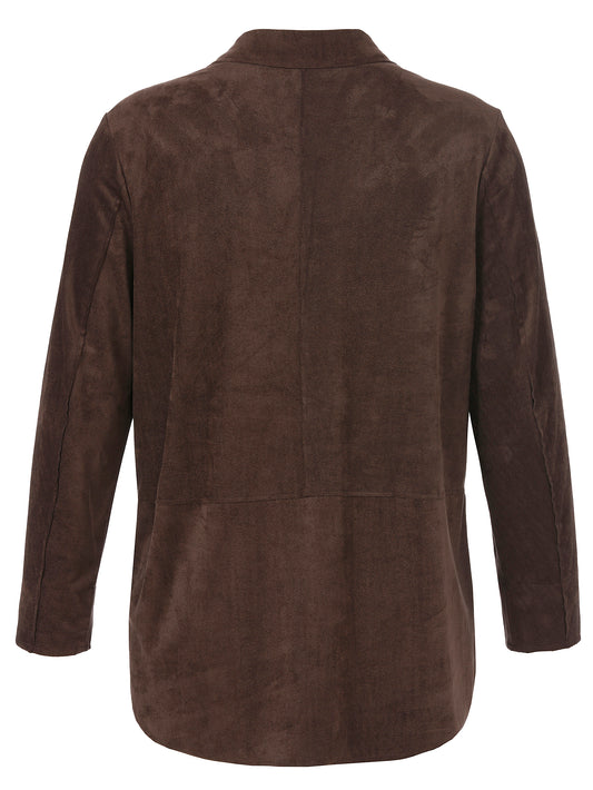 Hemd in Velours-Leder-Optik