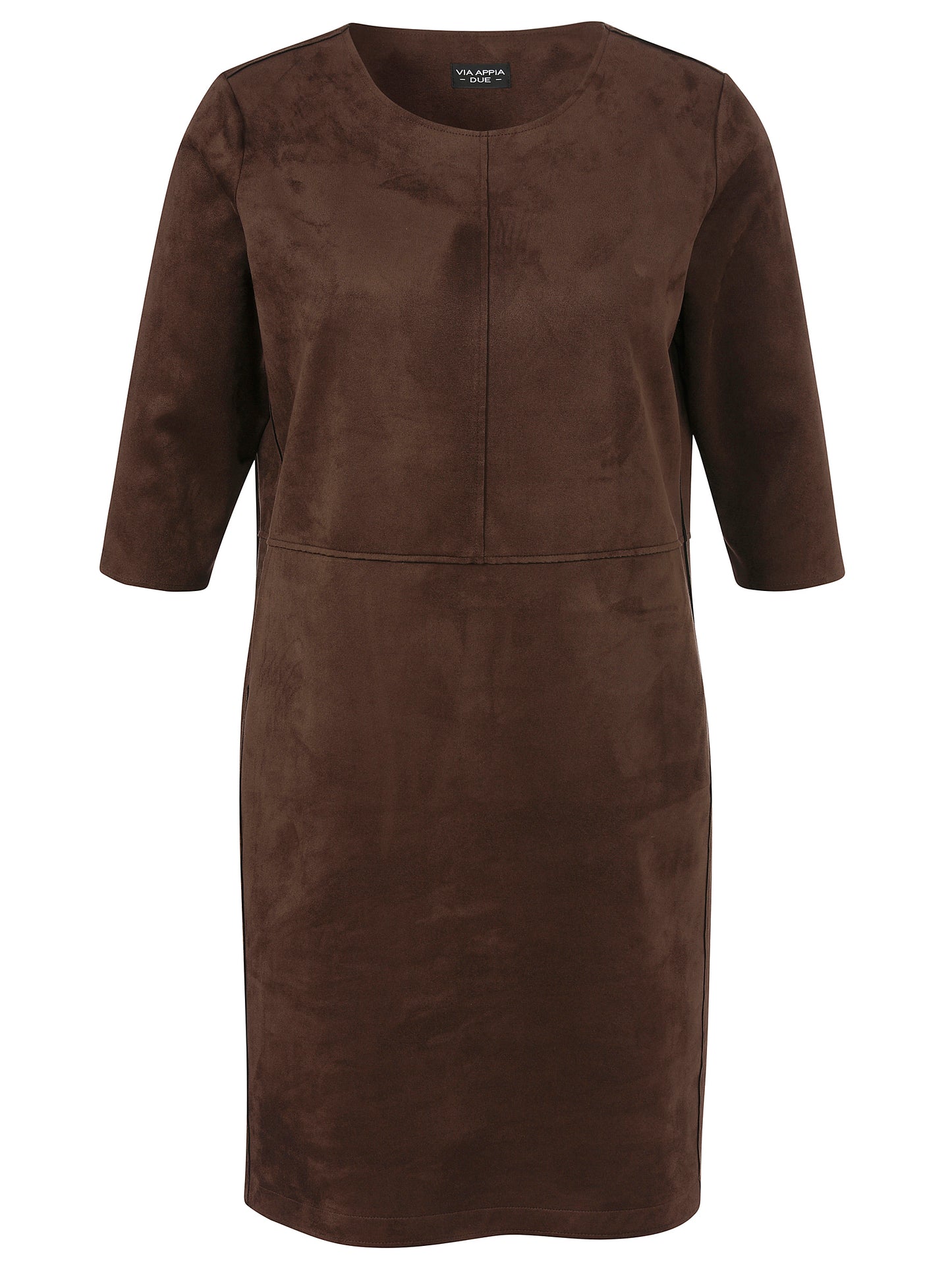 Kleid in Velour-Leder-Optik