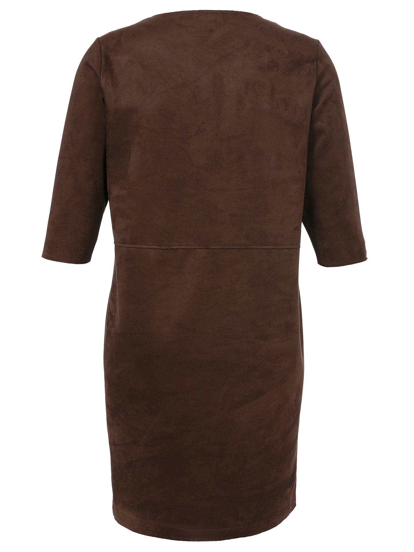 Kleid in Velour-Leder-Optik