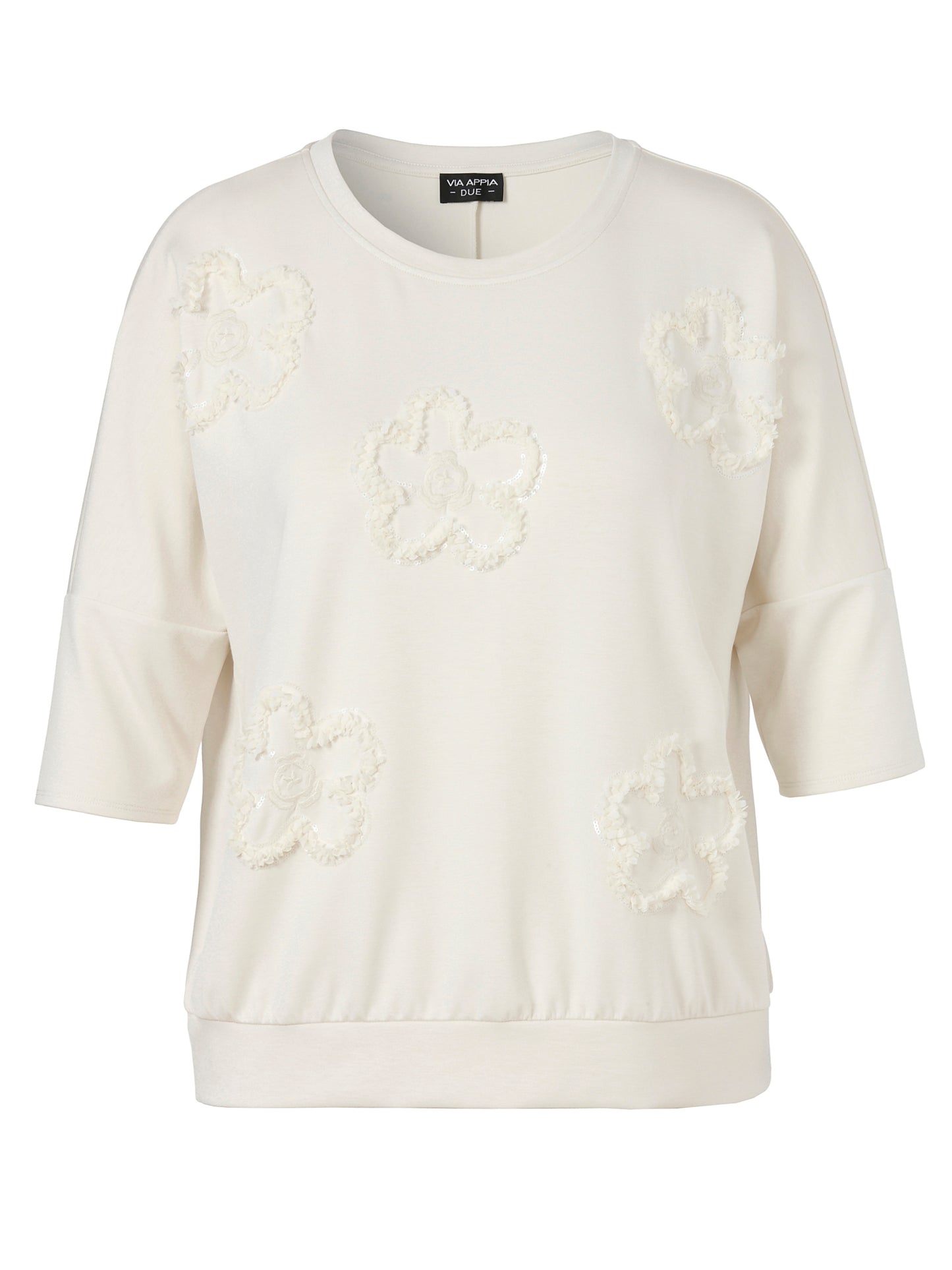 Shirt mit floralen Applikationen