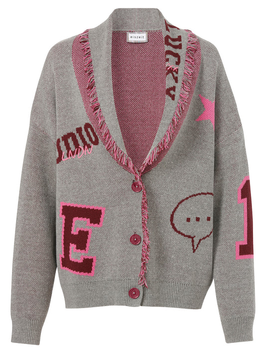 Strickjacke in College-Stil